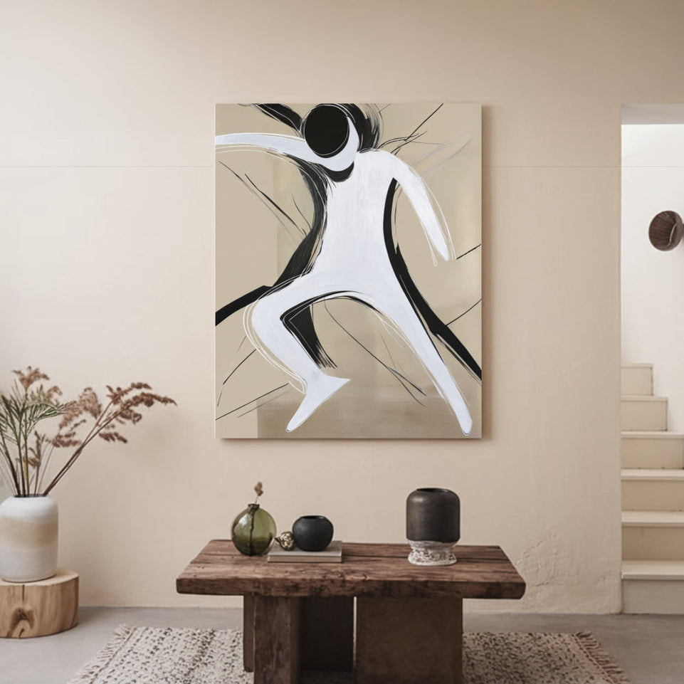 Dancing Figure Abstract Canvas Art June Wall Art