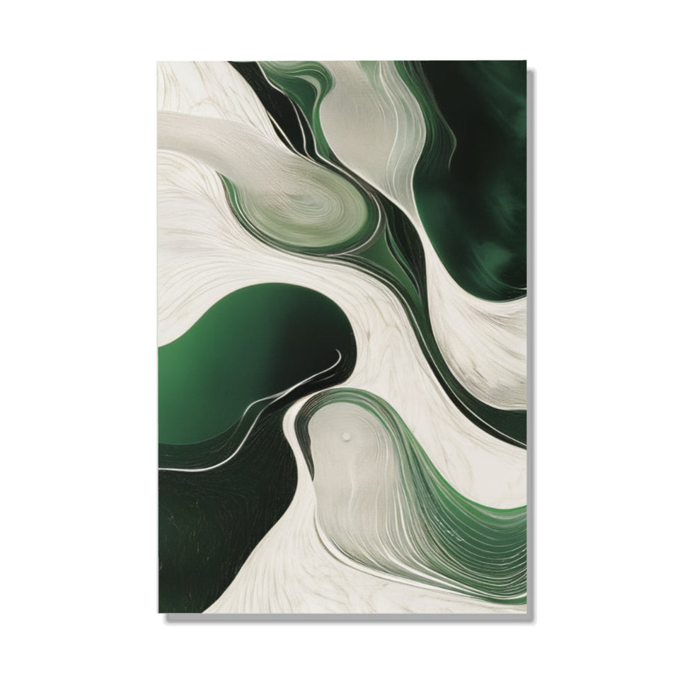 Abstract Emerald Flow Modern Wall Art Canvas June Wall Art