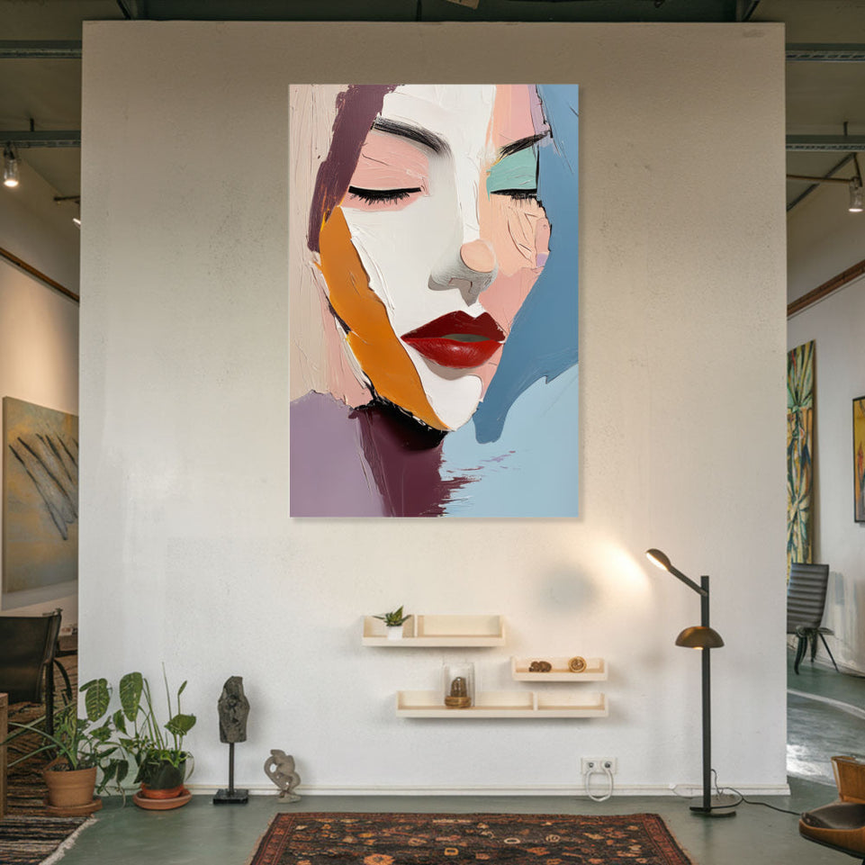 Modern Abstract Face Art Canvas Wall Art for Home Decor June Wall Art