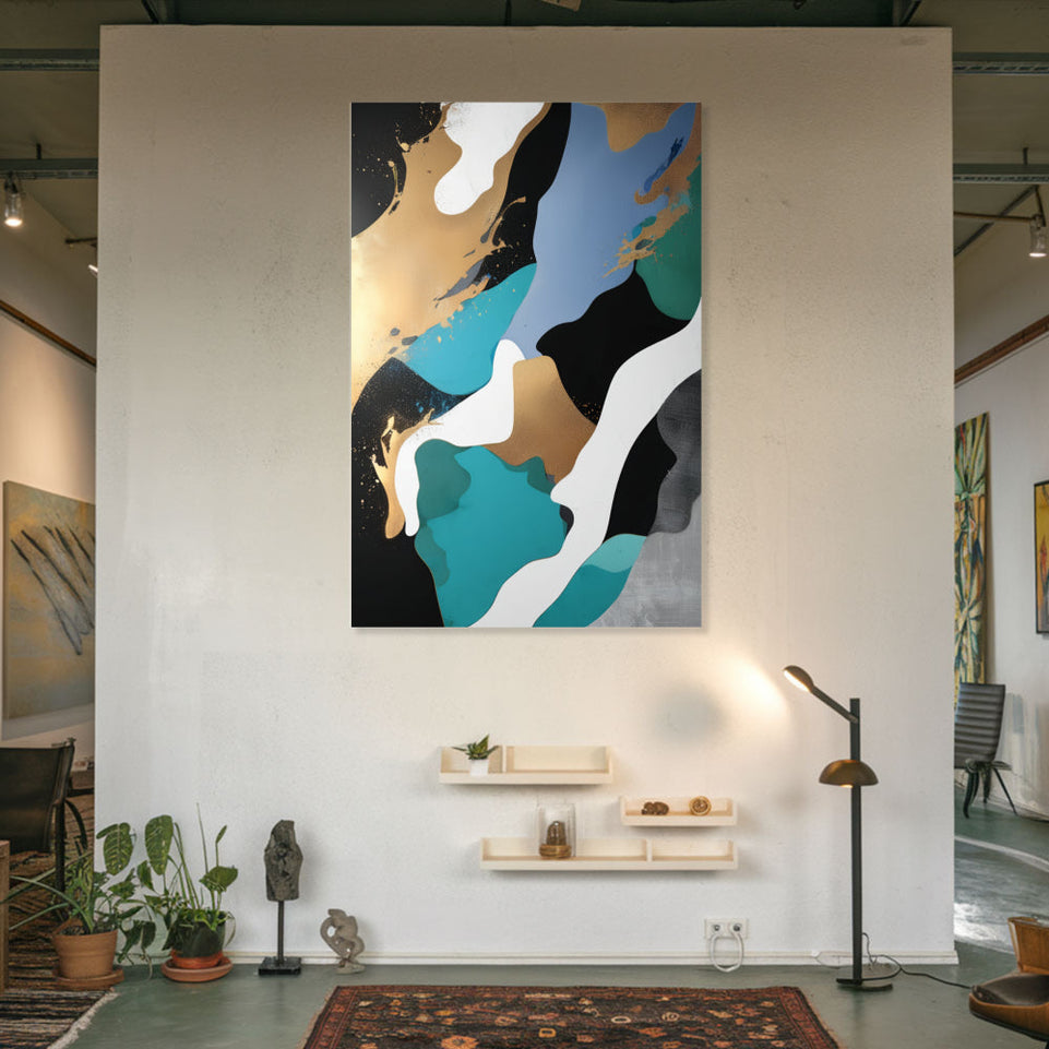 Golden Abstract Dreamscape Canvas Art June Wall Art