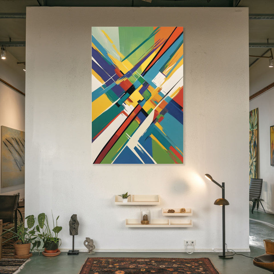 Colorful Abstract Geometry I Canvas Art June Wall Art