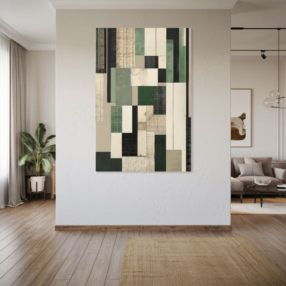 Modern Abstract Geometric Canvas Art June Wall Art