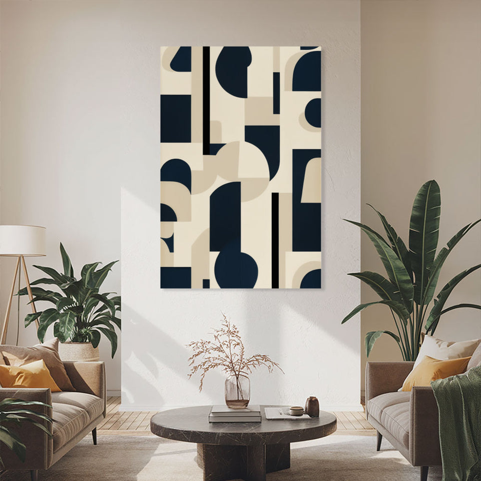 Midnight Geometry I Abstract Modern Wall Art June Wall Art