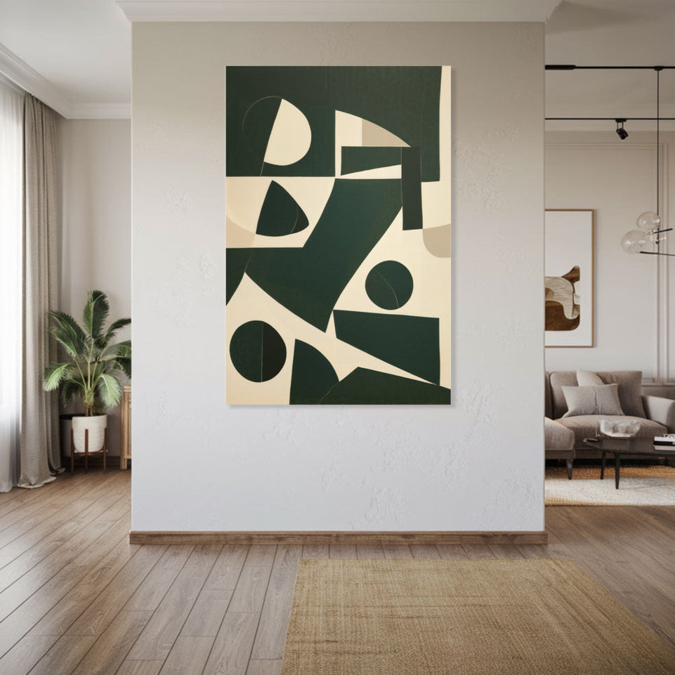 Modern Abstract Geometric Art  Canvas Wall Decor June Wall Art