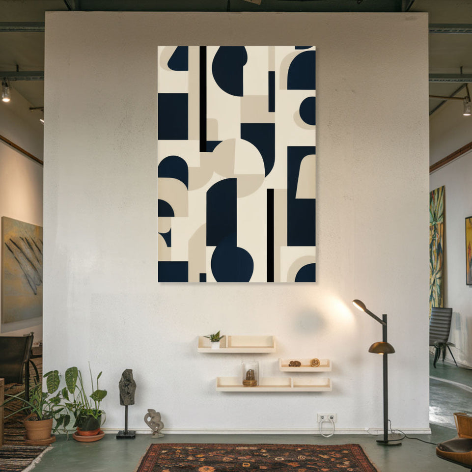 Midnight Geometry I Abstract Modern Wall Art June Wall Art