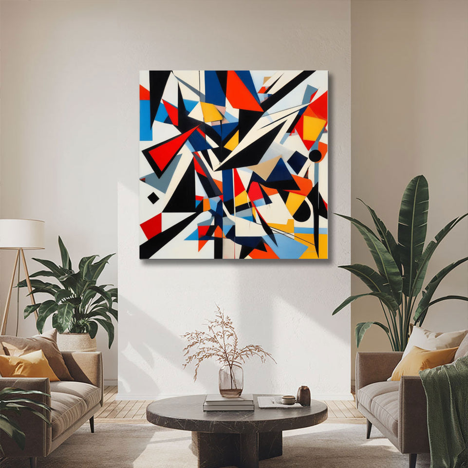 Abstract Geometric Symphony  Canvas Art for Home Decor, Office, and Living Space June Wall Art