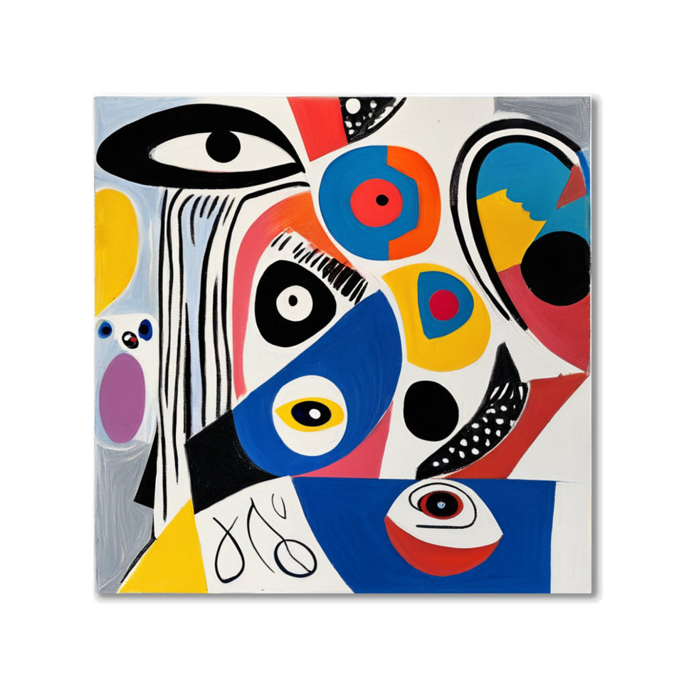 Colorful Abstract Faces Canvas Art June Wall Art
