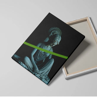Aurora - Modern Minimalist Roman Statue Wall Art with Color Accent - Canvas Print June Wall Art