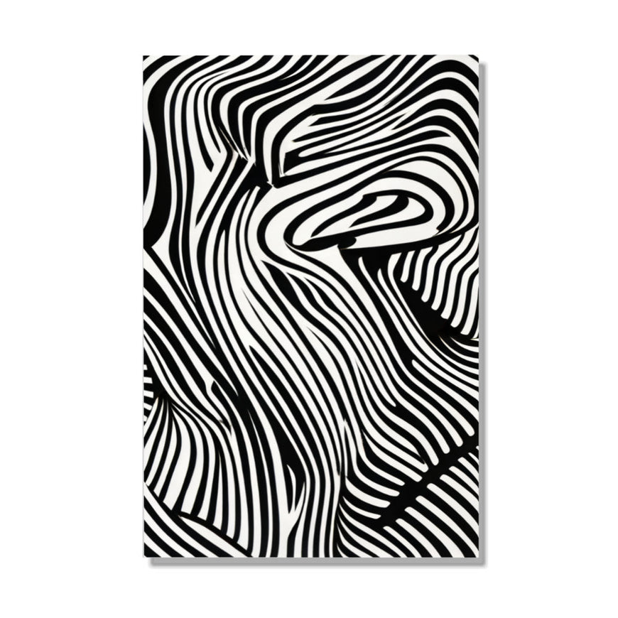Black and White Abstract Waves Modern Wall Art Canvas June Wall Art