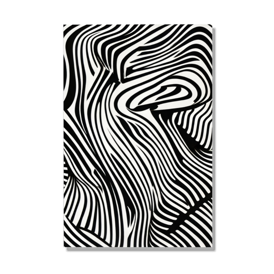 Black and White Abstract Waves Modern Wall Art Canvas June Wall Art