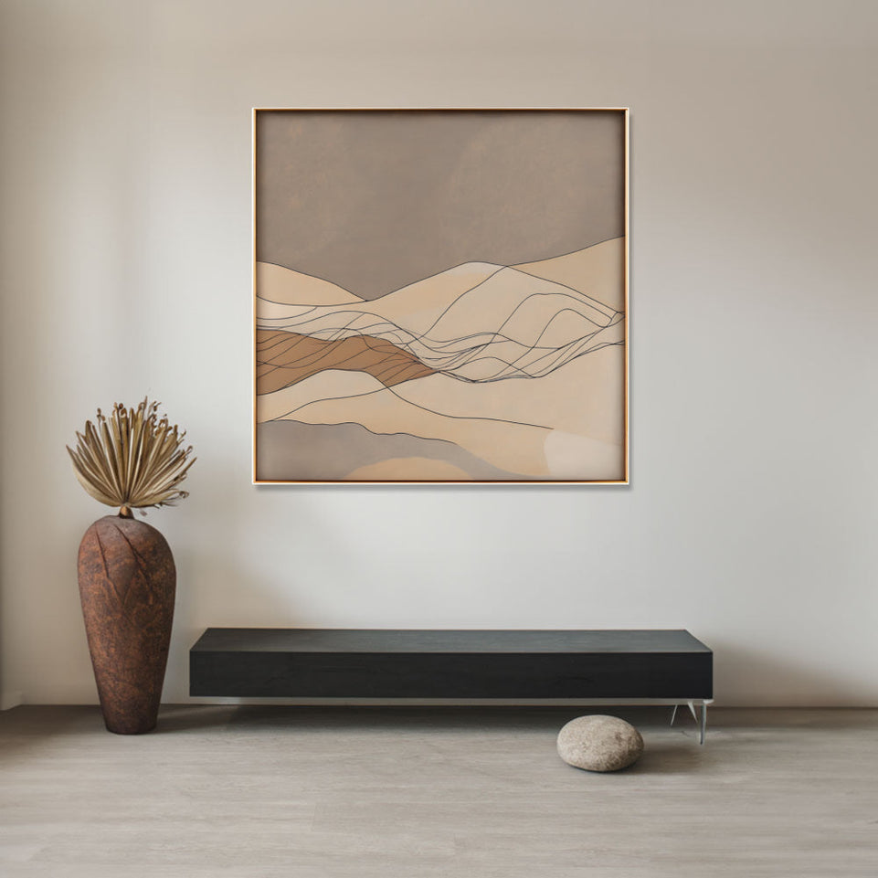 Desert Dunes Abstract Canvas Art for Living Room Decor June Wall Art