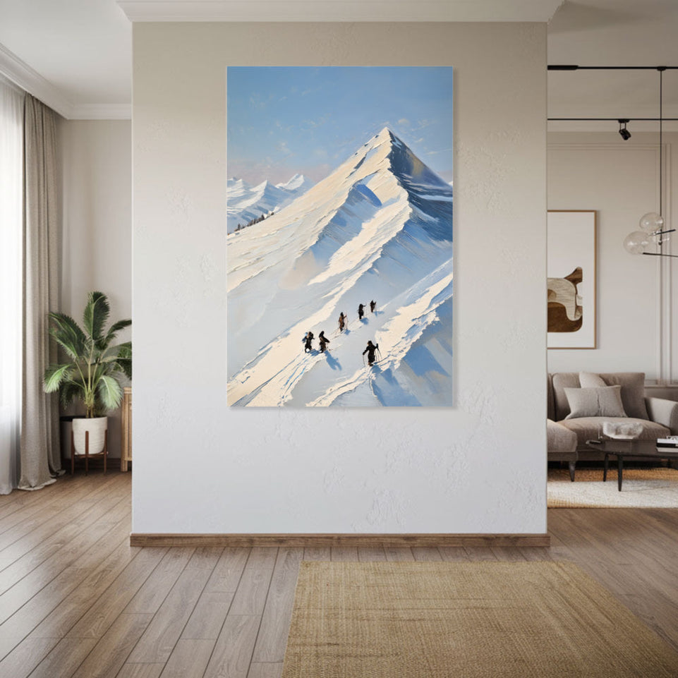 Snowy Mountain Adventure  Perfect for Home Decor and Gifts  High-Quality Art Print June Wall Art