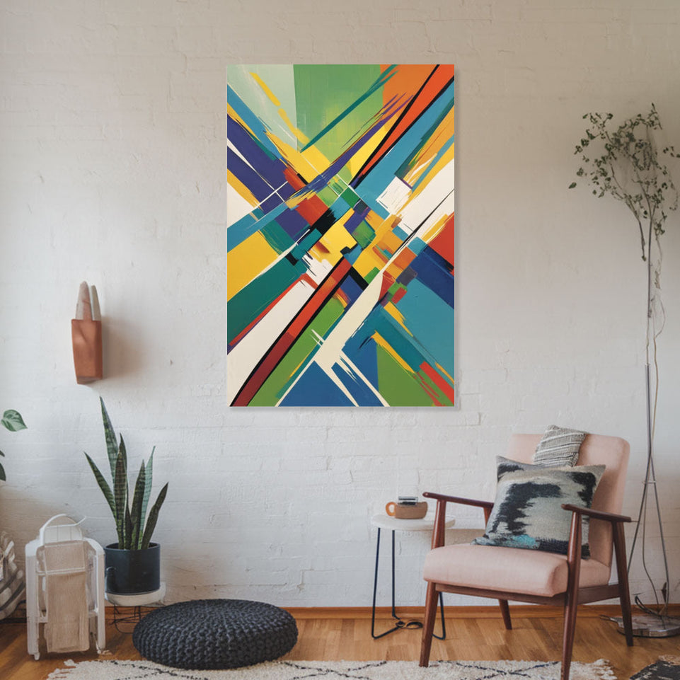 Colorful Abstract Geometry I Canvas Art June Wall Art