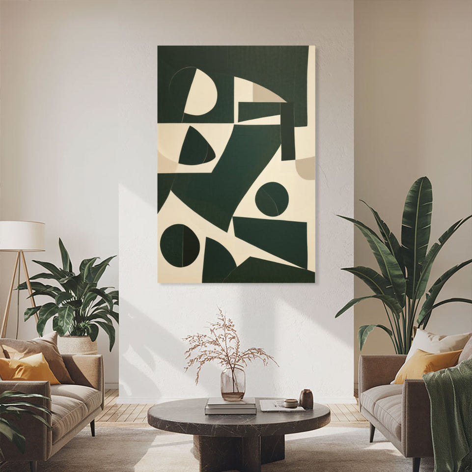 Modern Abstract Geometric Art  Canvas Wall Decor June Wall Art