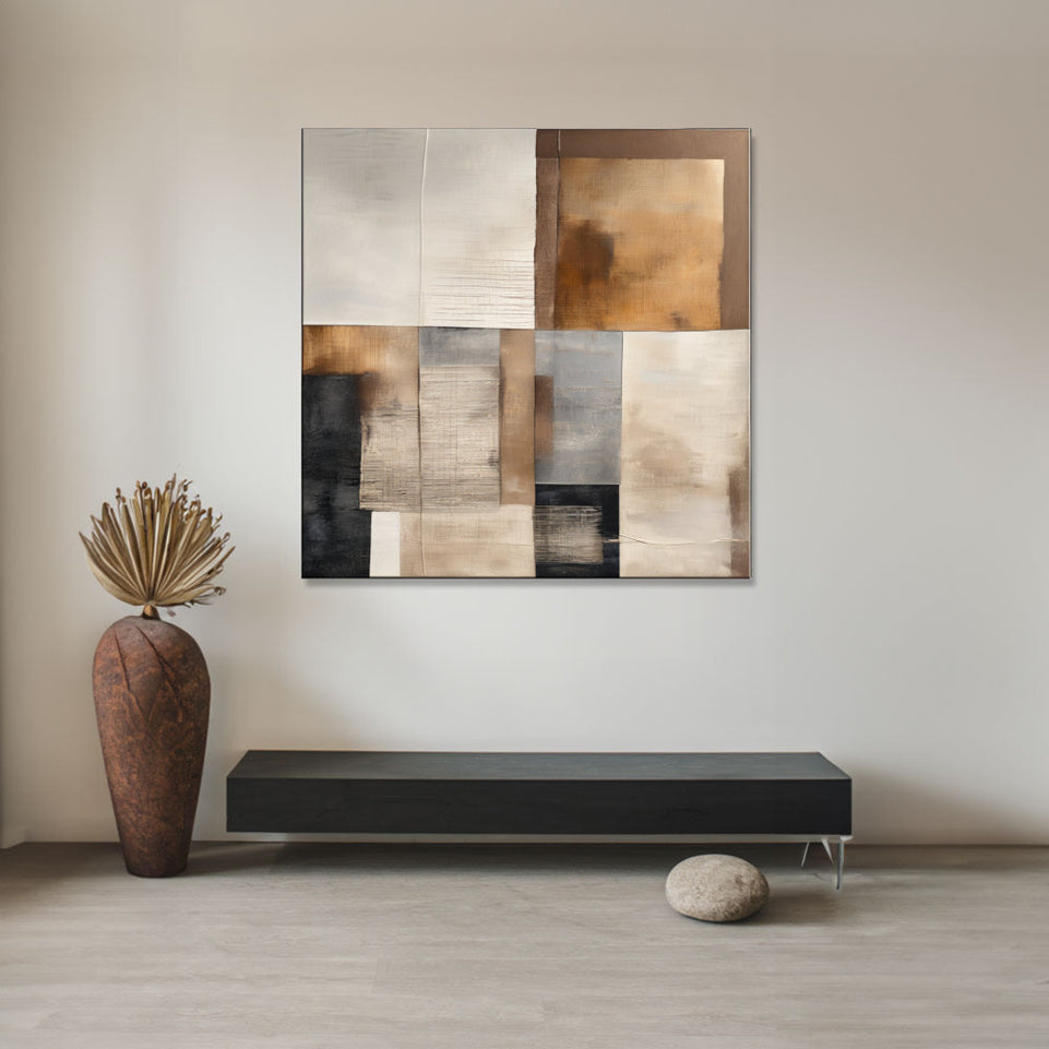 Abstract Elegance  Hand-Painted Canvas Art  Perfect for Living Room, Bedroom, or Office Decor June Wall Art