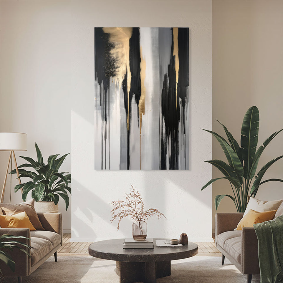 Golden Dawn Abstract Canvas Art for Home Decor June Wall Art