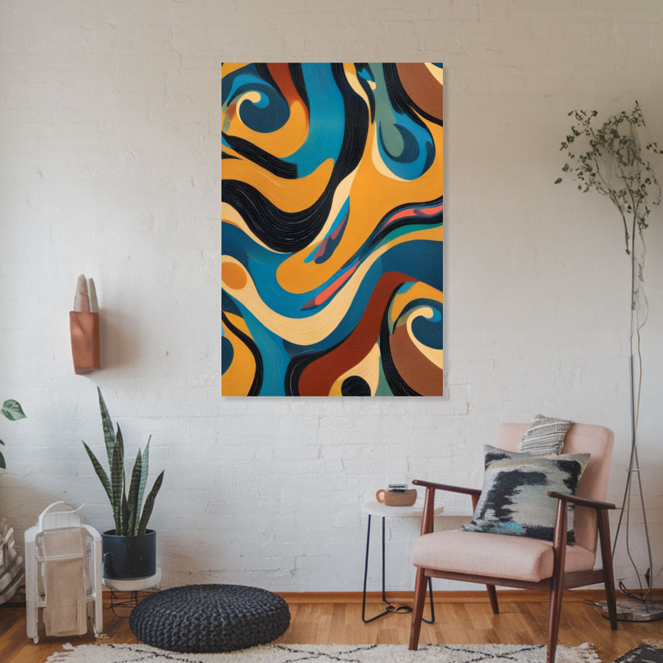 Swirling Depths Abstract Canvas Art Home Decor Wall Art June Wall Art