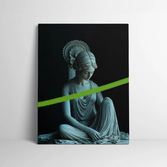 Aurora - Modern Minimalist Roman Statue Wall Art with Color Accent - Canvas Print June Wall Art