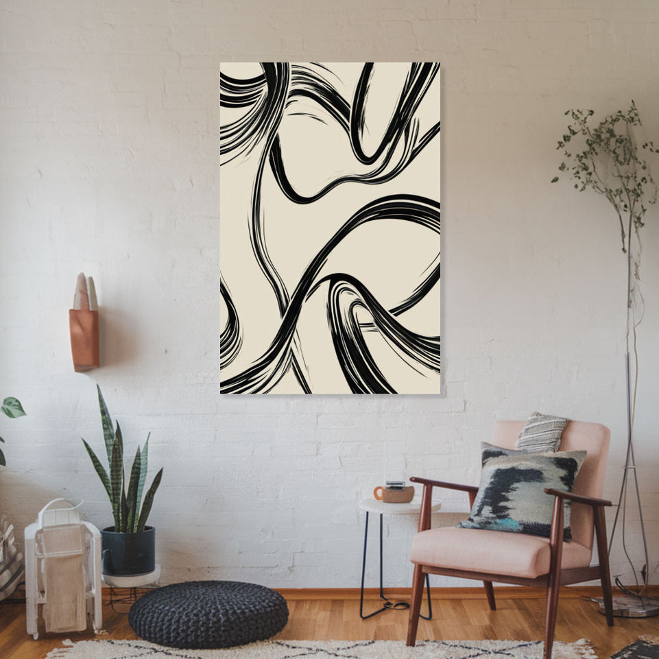 Abstract Swirls Modern Wall Art June Wall Art