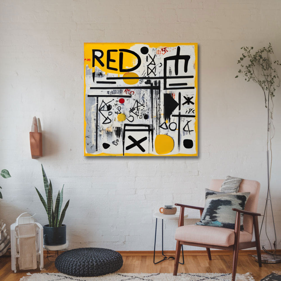 Sunset Symphony in Yellow and Black Abstract Canvas Art for Home Decor June Wall Art