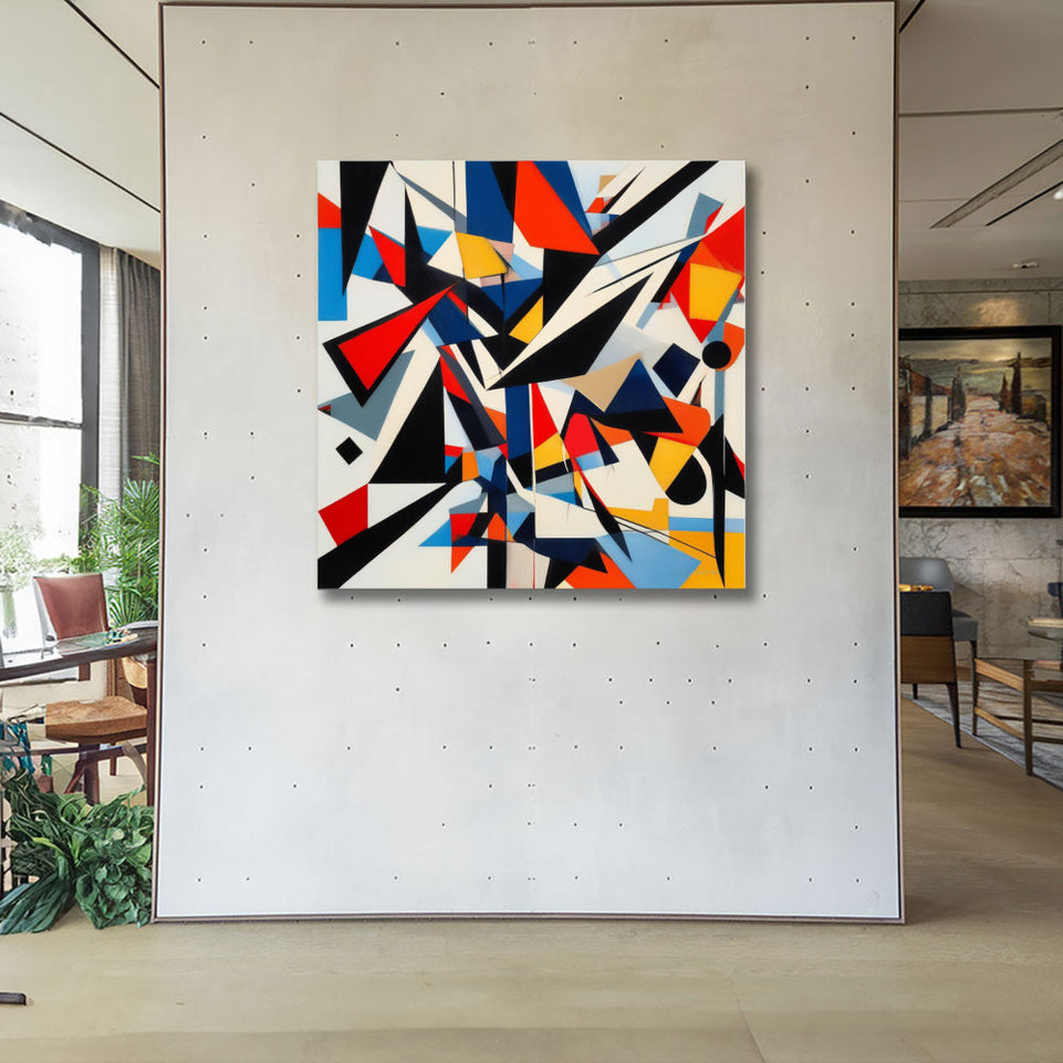 Abstract Geometric Symphony  Canvas Art for Home Decor, Office, and Living Space June Wall Art