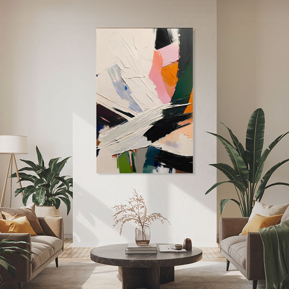 Abstract Symphony of Colors I Hand-Painted Canvas Art June Wall Art