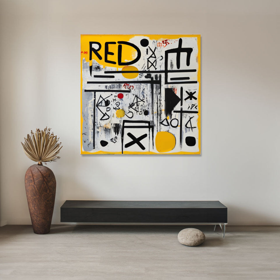 Urban Canvas Abstract Expressionism Art  Large Yellow and Black Graffiti Style Painting  Perfect for Living Room or Office Decor  High-Quality Giclee Print on Canvas  Ready to Hang Wall Art June Wall Art