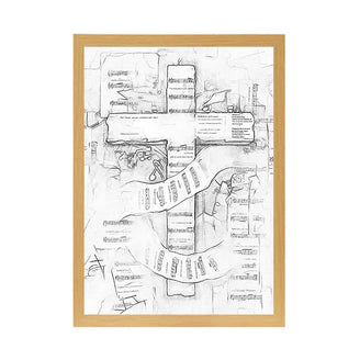 Illuminated Cross Light Up Painting in Wooden Frame – Spiritual Artwork with Radiant Glow June Wall Art