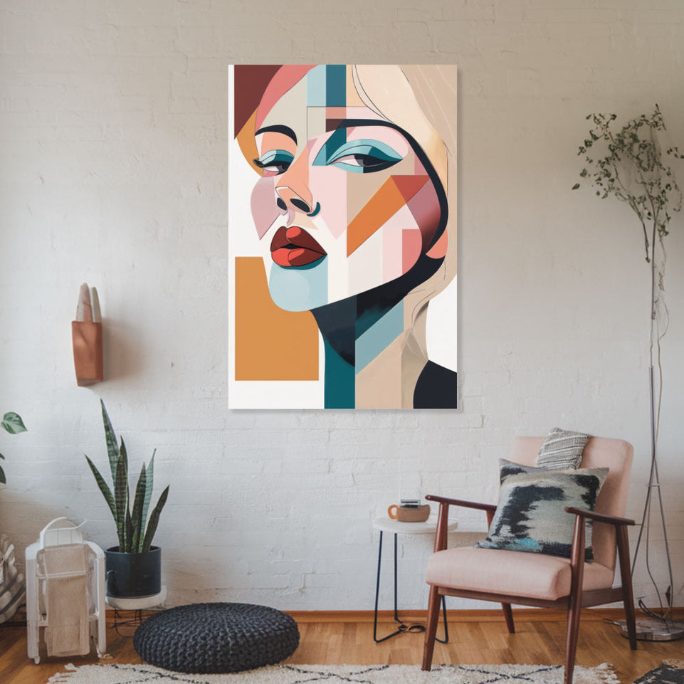 Modern Abstract Face Art Canvas Wall Decor June Wall Art