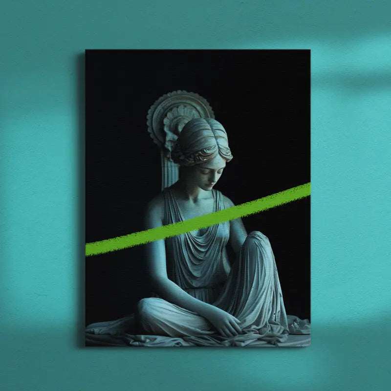 Aurora - Modern Minimalist Roman Statue Wall Art with Color Accent - Canvas Print June Wall Art