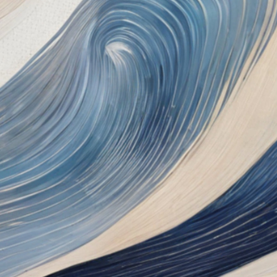 Blue Waves Abstract Art Canvas Wall Decor June Wall Art