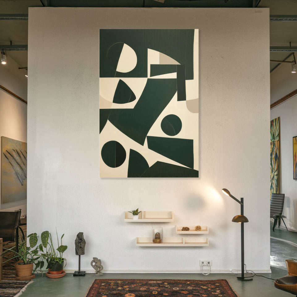Modern Abstract Geometric Art  Canvas Wall Decor June Wall Art