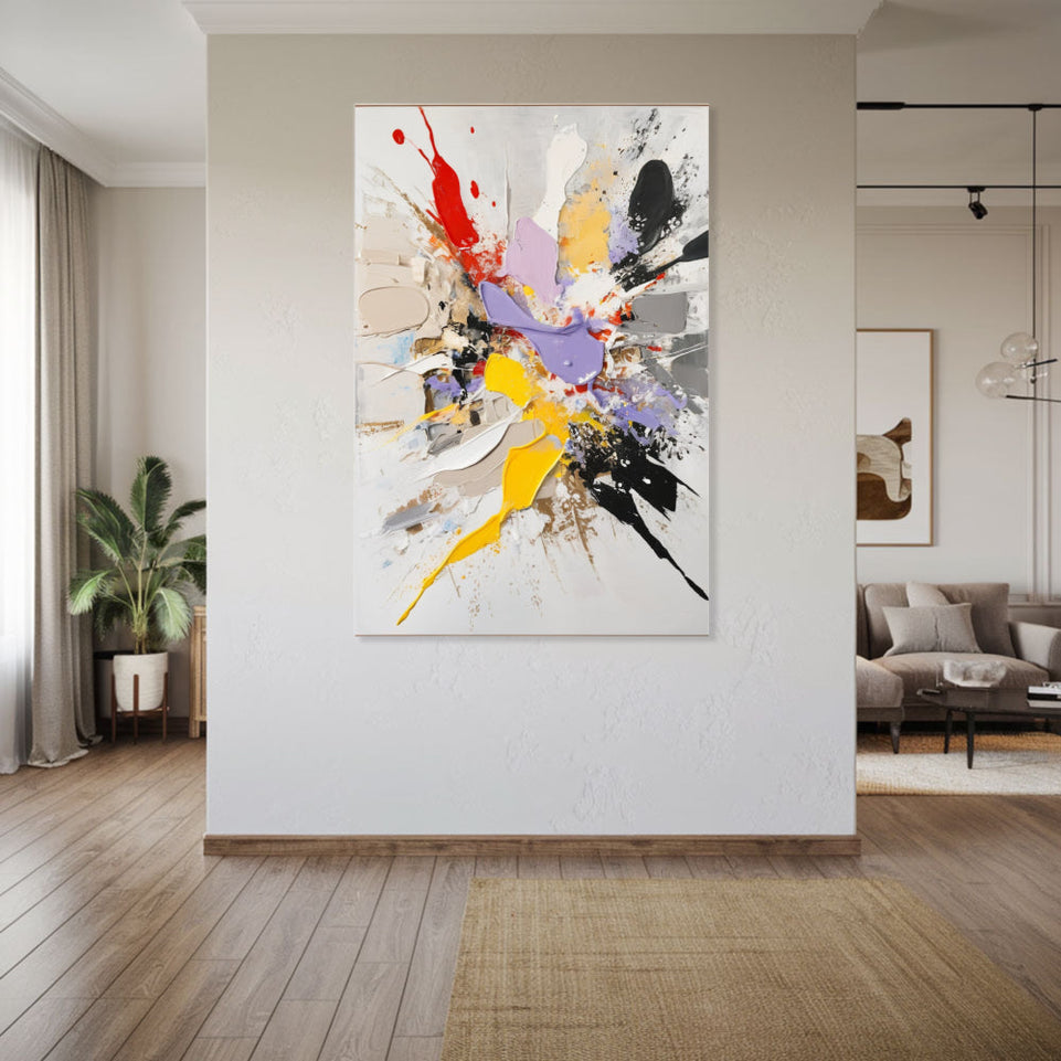 Abstract Expressionist Burst of Colors I Vibrant Modern Art June Wall Art