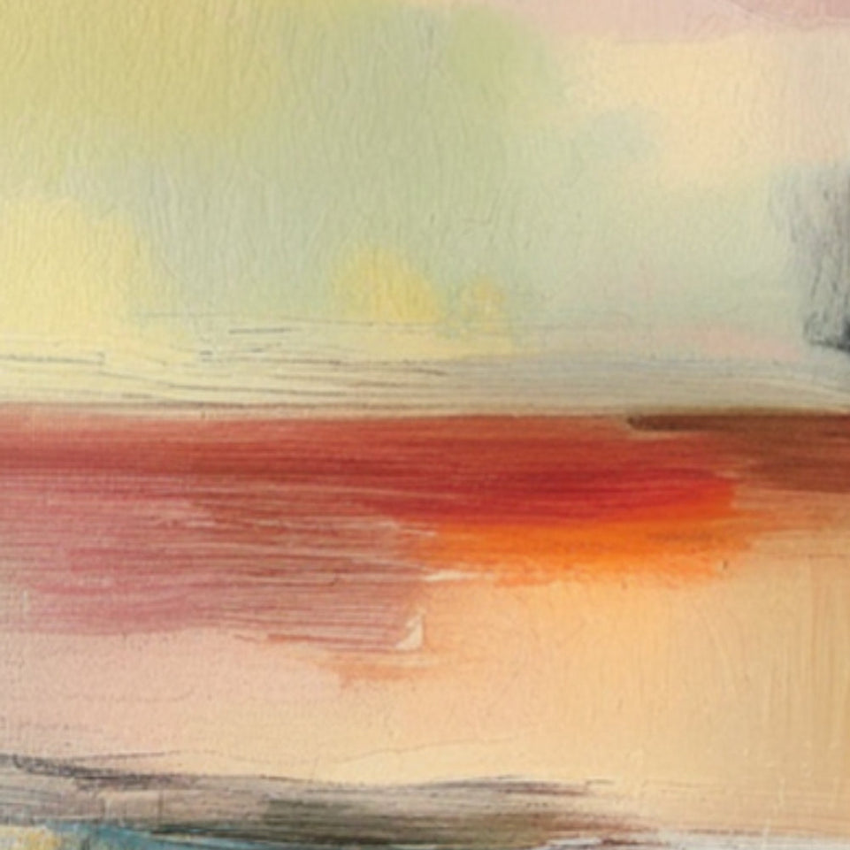 Abstract Sunset Reflections I Vibrant Canvas Art June Wall Art