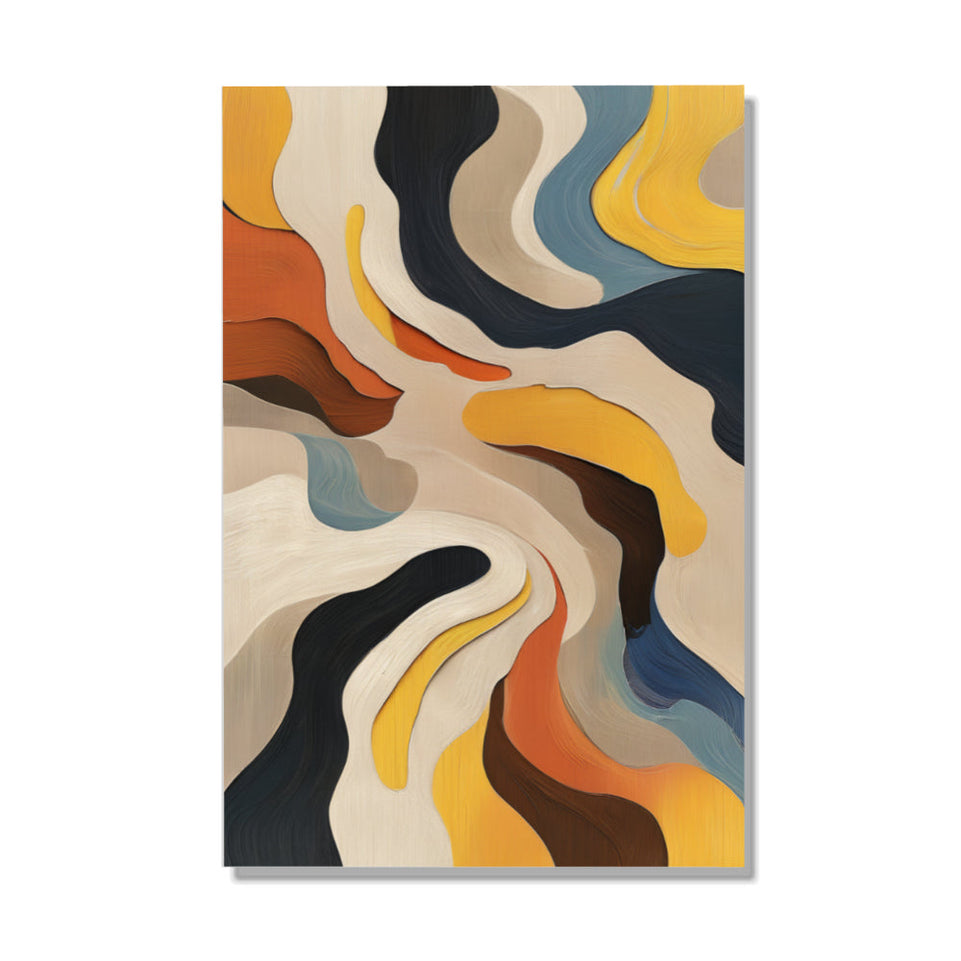 Sunny Waves Abstract Art Canvas Wall Decor June Wall Art