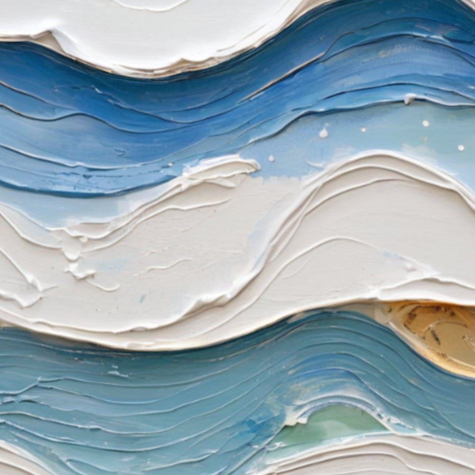 Serenity Waves Abstract Canvas Art June Wall Art