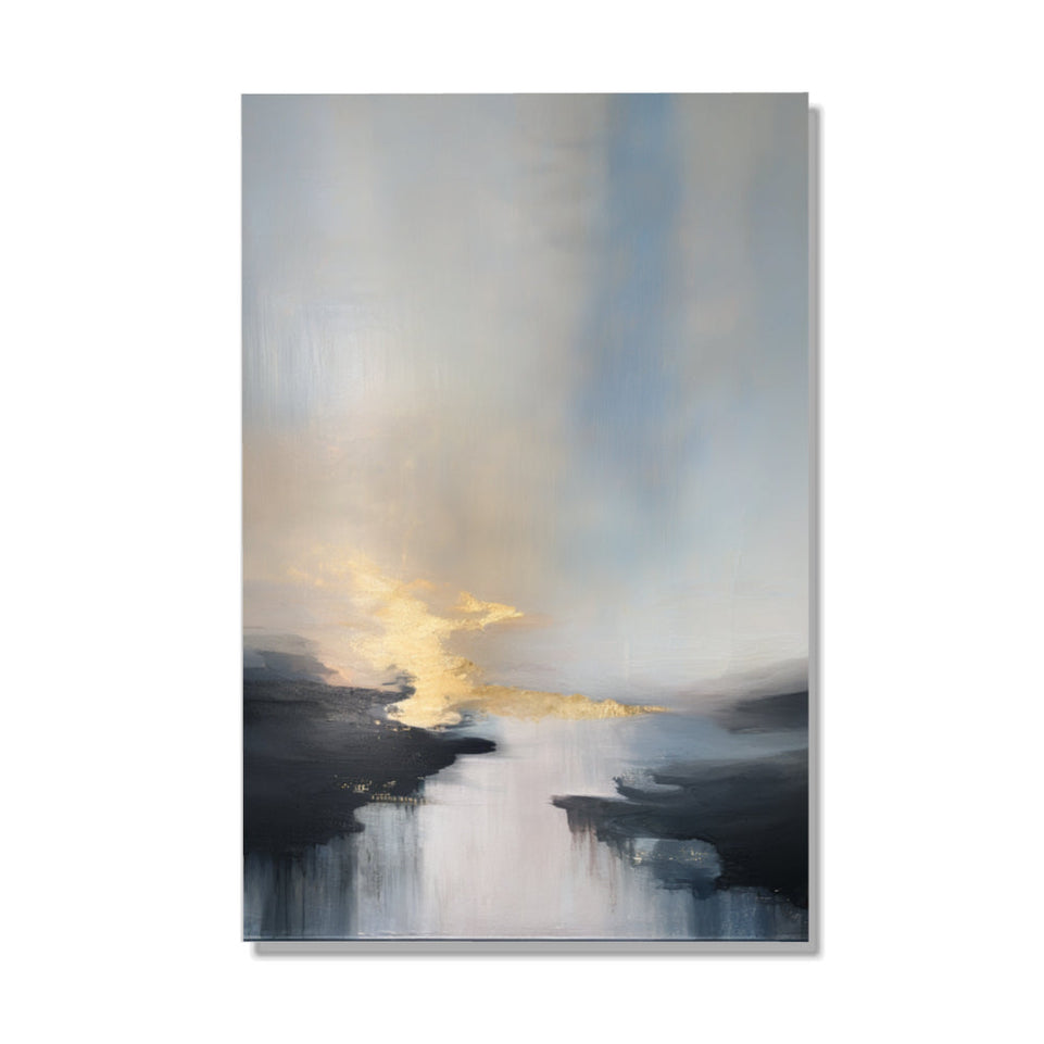 Golden Sunset Reflection Abstract Canvas Art June Wall Art