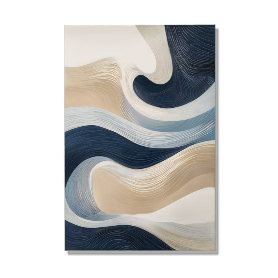 Serenity Waves Abstract Art Canvas Wall Decor June Wall Art