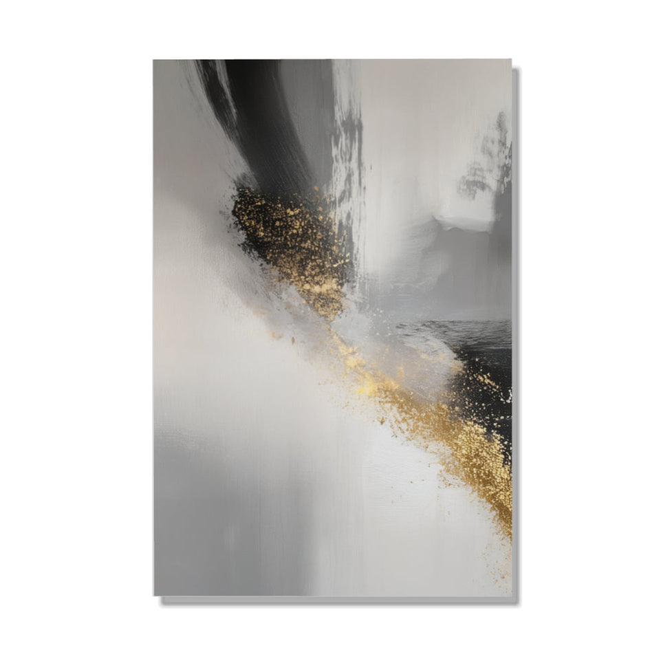 Golden Whisper of the Abyss I Abstract Wall Art June Wall Art
