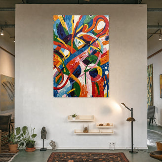 Vibrant Abstract Expression Canvas Art Print Art Wall Art Wooden Frame Colorful Swirls and Shapes for Living Room Bedroom Office Décor 245 Modern Abstract Home Decor Framed Canvas Painting Ready to Hang Artwork Living Room Bedroom Office Wall Decor