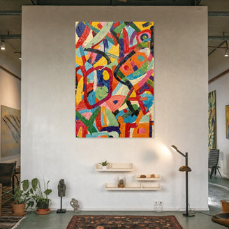 Colorful Abstract Expression Canvas Art Print Art Wall Art Wooden Frame for Living Room Bedroom Decor 581223 Modern Abstract Home Decor Framed Canvas Painting Ready to Hang Artwork Living Room Bedroom Office Wall Decor Premium Poster Print for Home