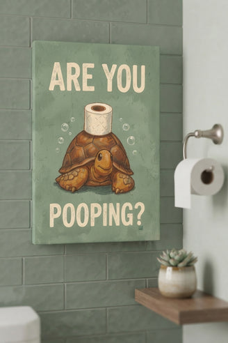 Are You Pooping Turtle Canvas Art Print Art Wall Art Wooden Frame Quirky Funny Home Decor Unique Animal Art for Living Room Bedroom Office Fun Wall Decor Modern Abstract Framed Canvas Painting Humor Modern Abstract Home Decor Ready to Hang Artwork