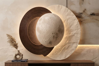 Modern Abstract Moon Canvas Art Print Art Wall Art Wooden Frame for Contemporary Living Room Decor Modern Abstract Home Decor Framed Canvas Painting Ready to Hang Artwork Living Room Bedroom Office Wall Decor Gallery Quality Contemporary Interior
