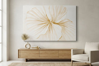 Elegant Beige Floral Canvas Art Print Art Wall Art Wooden Frame for Modern Home Decor Modern Abstract Home Decor Framed Canvas Painting Ready to Hang Artwork Living Room Bedroom Office Wall Decor Gallery Quality Contemporary Interior