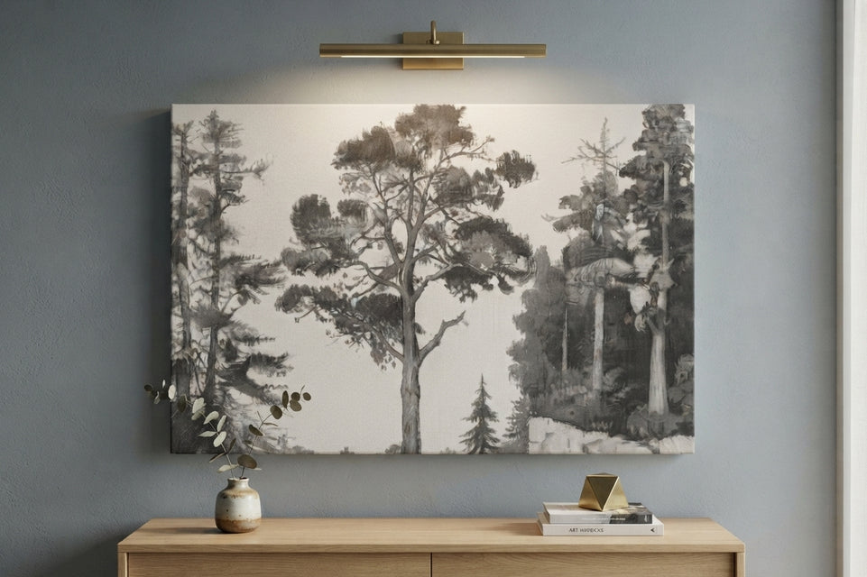 Serene Nature Landscape Canvas Art Print Art Wall Art Wooden Frame - Perfect for Living Room or Office Decor with Tranquil Tree Scenes and Earthy Tones Modern Abstract Home Decor Framed Canvas Painting Ready to Hang Artwork Premium Poster Print for Home