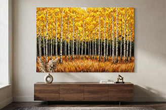 Golden Autumn Forest Canvas Art Print Art Wall Art Wooden Frame for Living Room Bedroom Office Decor Modern Abstract Home Decor Framed Canvas Painting Ready to Hang Artwork Living Room Bedroom Office Wall Decor Gallery Quality Contemporary Interior