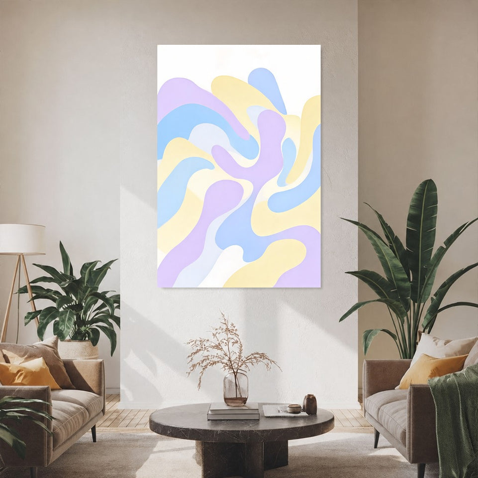 Soft Pastel Waves Canvas Art Print Art Wall Art