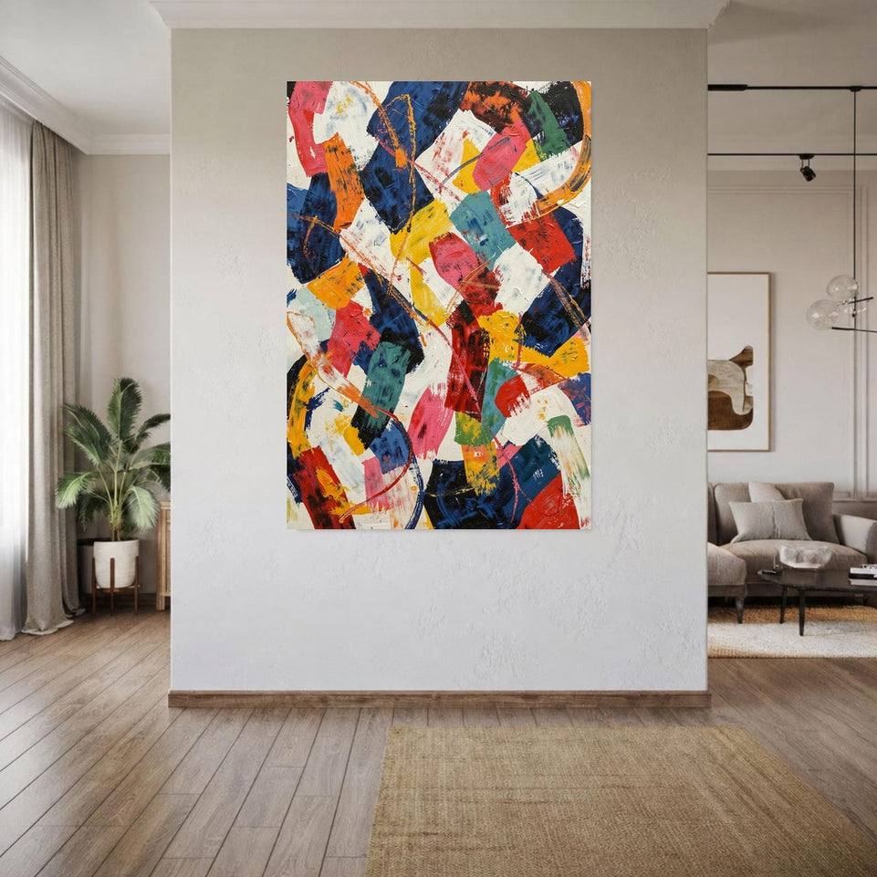 Vibrant Abstract Swirls Canvas Art Print Art Wall Art