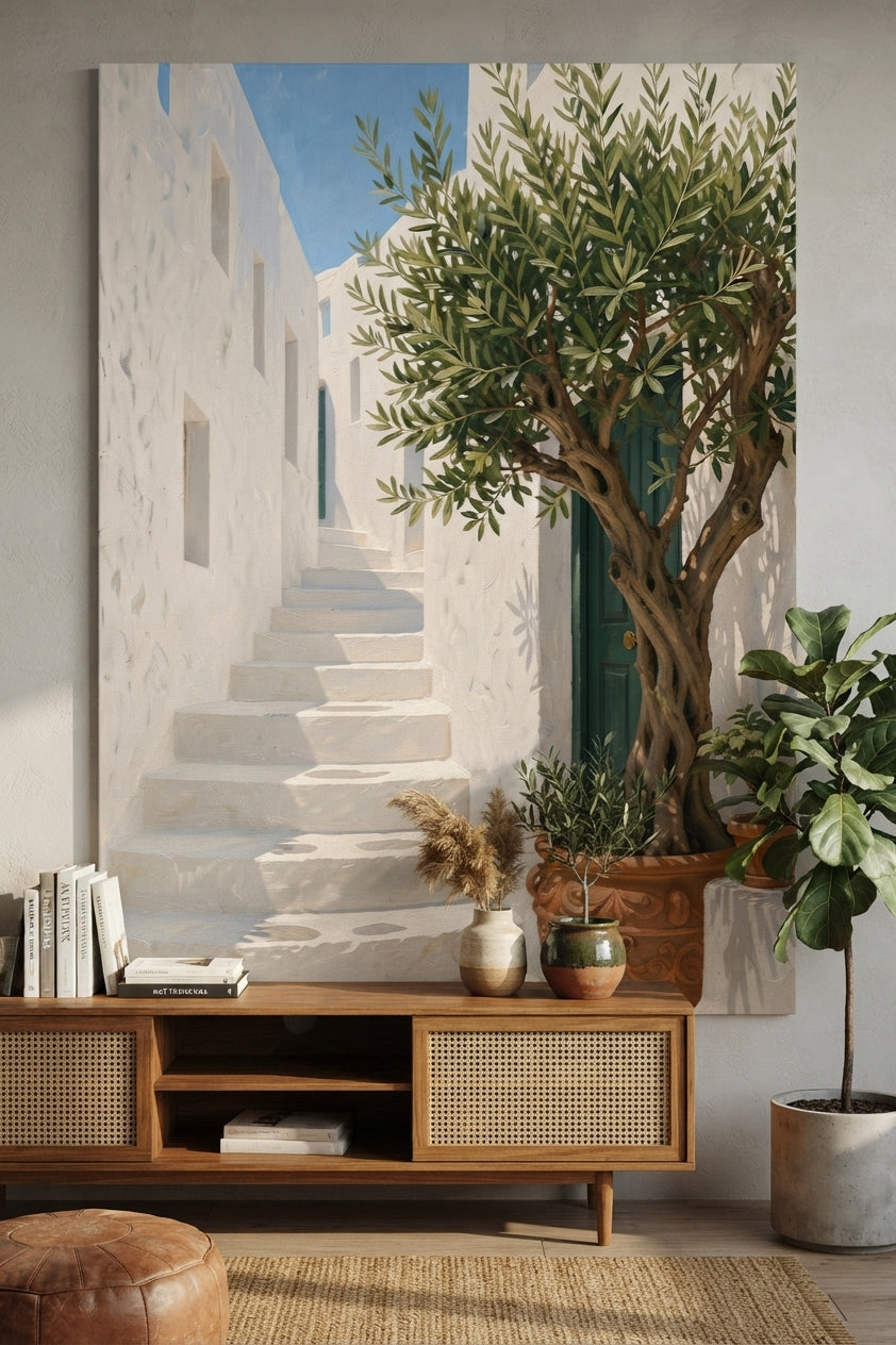 Charming Olive Tree Canvas Art Print Art Wall Art Wooden Frame for Home Decor, Living Room, Office, Modern Abstract Design, Beautiful Nature Artwork Framed Canvas Painting for Cheerful Ambiance Modern Abstract Home Decor Ready to Hang Artwork