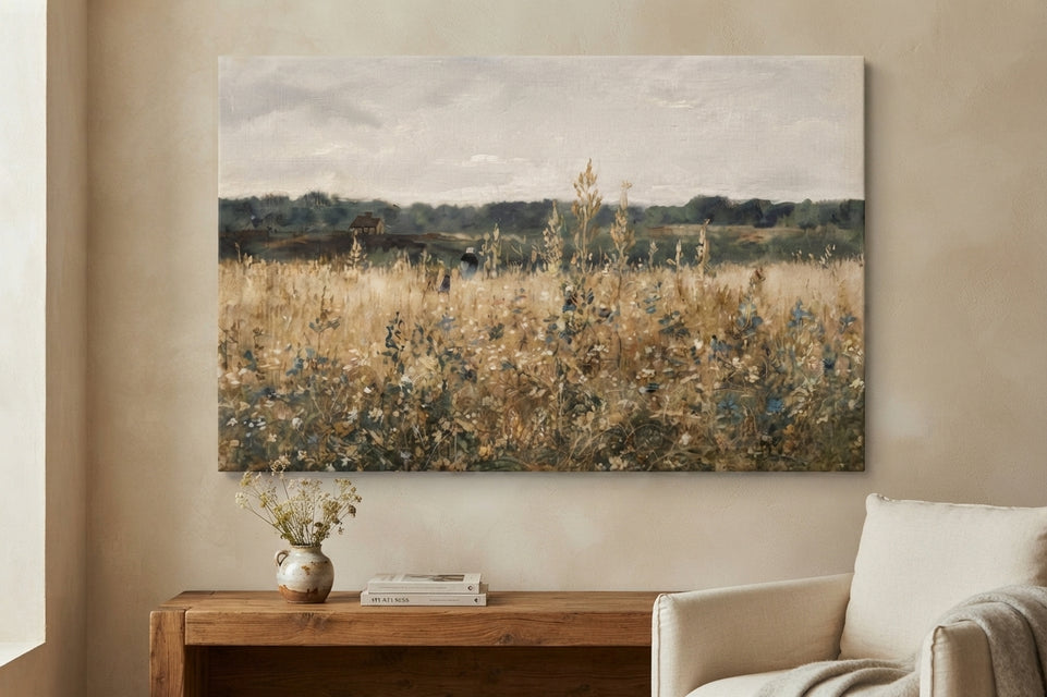 Serene Country Landscape Canvas Art Print Art Wall Art Wooden Frame for Living Room, Bedroom, Rustic Decor, Nature Lovers Modern Abstract Home Decor Framed Canvas Painting Ready to Hang Artwork Living Room Bedroom Office Wall Decor